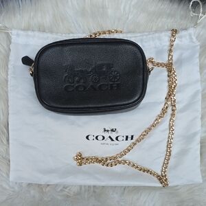 Coach Jes Black Stagecoach Crossbody Gold chain strap